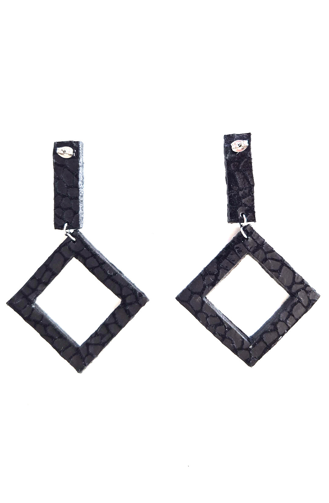 Square Ohrringe Zero Waste aus Leder
